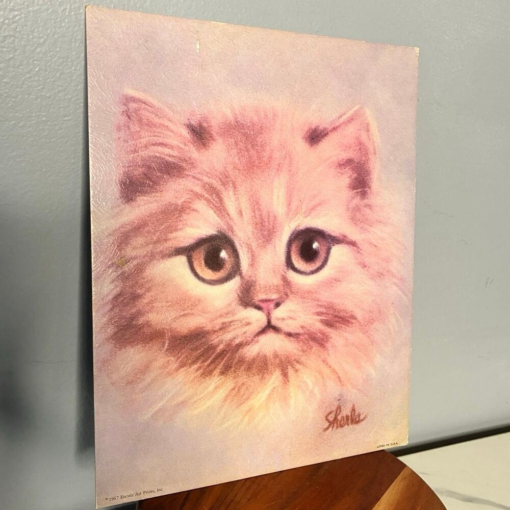 1967 “Sharla” Kitten Art Print — Encore Art Prints, Inc. Big-Eyed Retro Wall Art